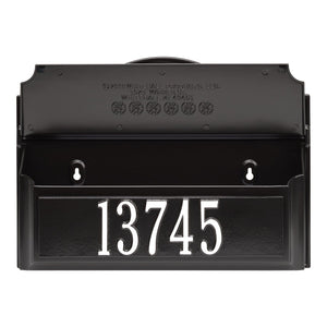 Whitehall Black w/ White / No Colonial Wall Mailbox Pkg 2