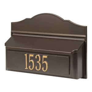 Whitehall Bronze w/ Gold / No Colonial Wall Mailbox Pkg 2