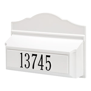 Whitehall White w/ Black / No Colonial Wall Mailbox Pkg 2