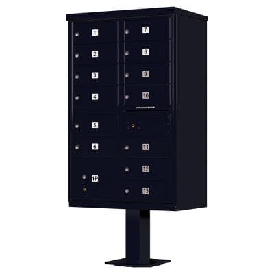 Auth Florence Cluster Boxes Vital 1570-13 - 13 Tenant Door, 1 Parcel Locker, Decorative Standard Style Security CBU Cluster Mailbox (Pedestal Included)