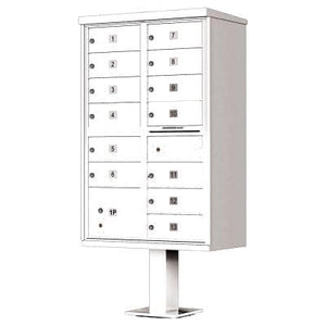 Auth Florence Cluster Boxes Vital 1570-13 - 13 Tenant Door, 1 Parcel Locker, Decorative Standard Style Security CBU Cluster Mailbox (Pedestal Included)