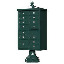 Load image into Gallery viewer, Auth Florence Cluster Boxes Vital 1570-13V2 - 13 Tenant Door, 1 Parcel Locker, Vogue Decorative Traditional Style Cap Security CBU Cluster Mailbox (Pedestal Included)
