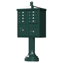 Load image into Gallery viewer, Auth Florence Cluster Boxes Vital 1570-8V2 - 8 Tenant Door, 2 Parcel Lockers, Vogue Decorative Traditional Style Cap Security CBU Cluster Mailbox (Pedestal Included)
